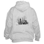 St. Andrews Presbyterian Church Stirling Ontario Canada Pen and Ink Hooded Sweatshirt by NANCE